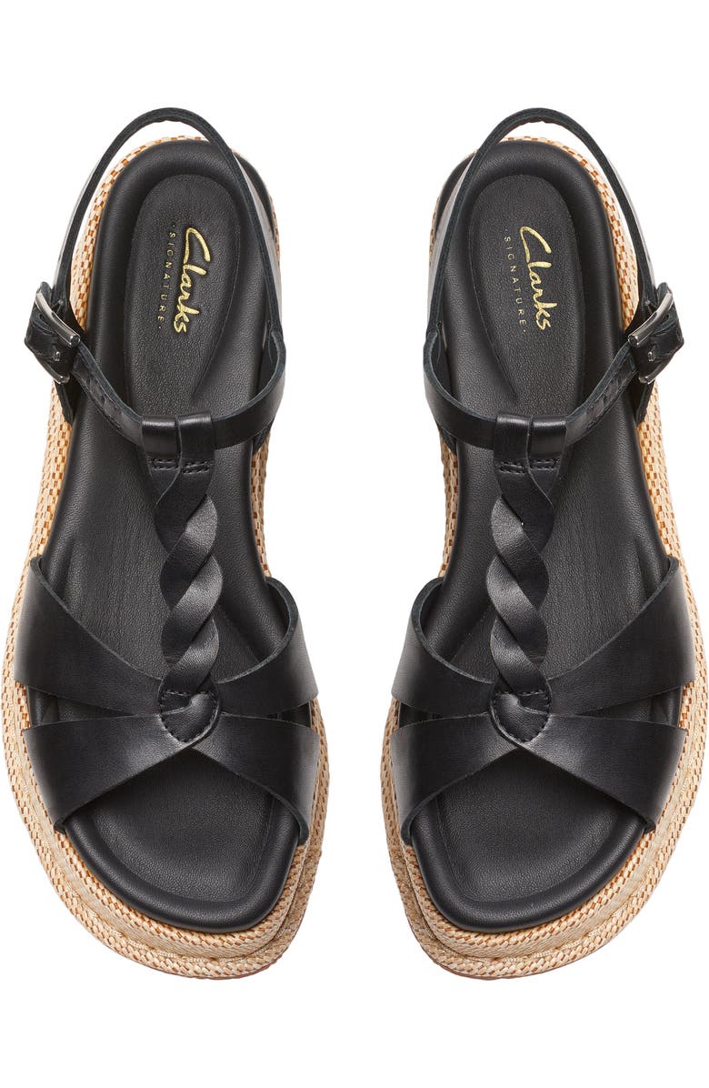 Clarks<sup>®</sup> Kimmei Twisted Ankle Strap Platform Wedge Sandal, Alternate, color,