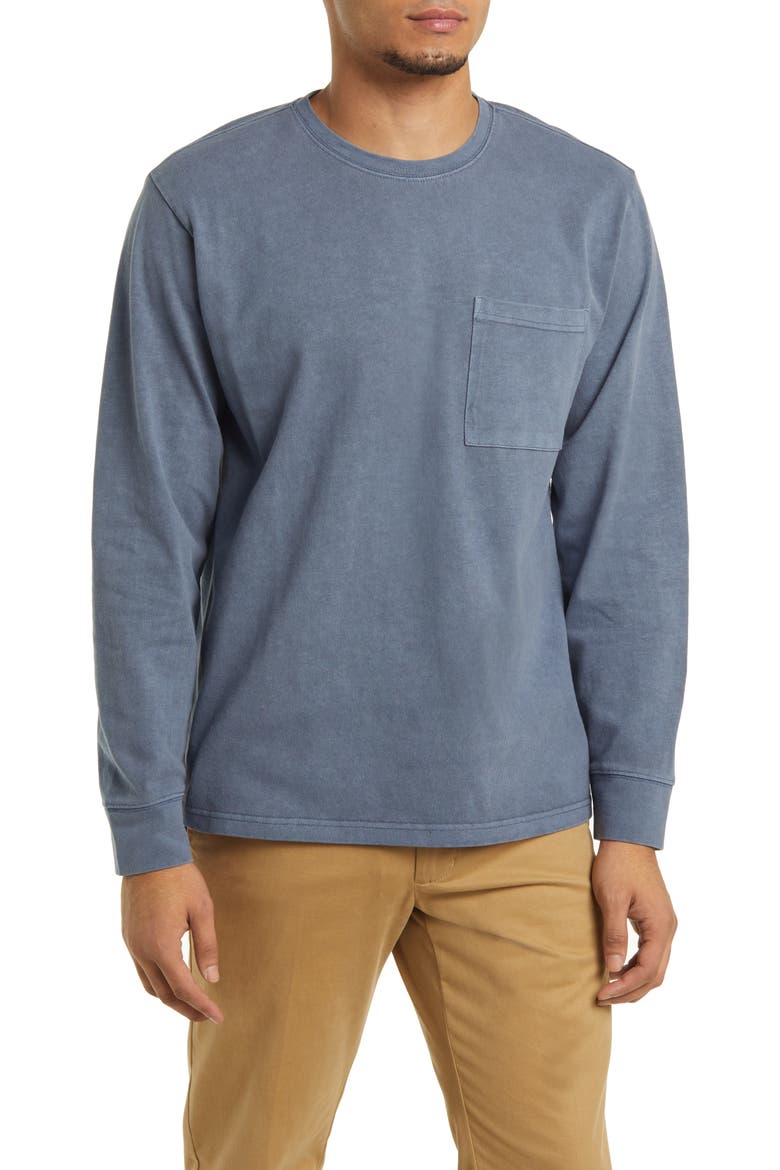 Cyd Long Sleeve Cotton T-Shirt, Main, color, STEEL