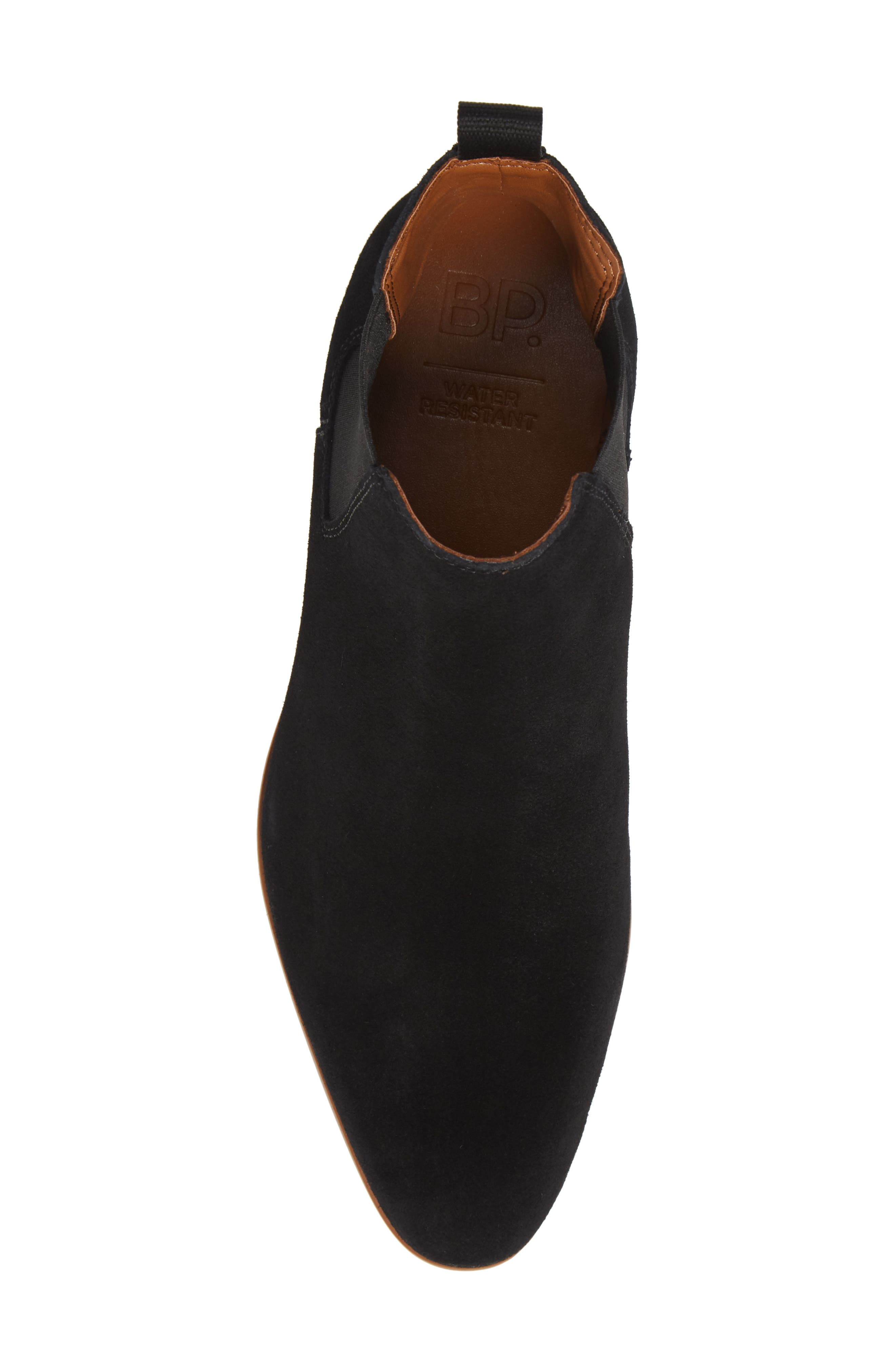 Water Resistant Chelsea Boot, Alternate, color, BLACK SUEDE TAN