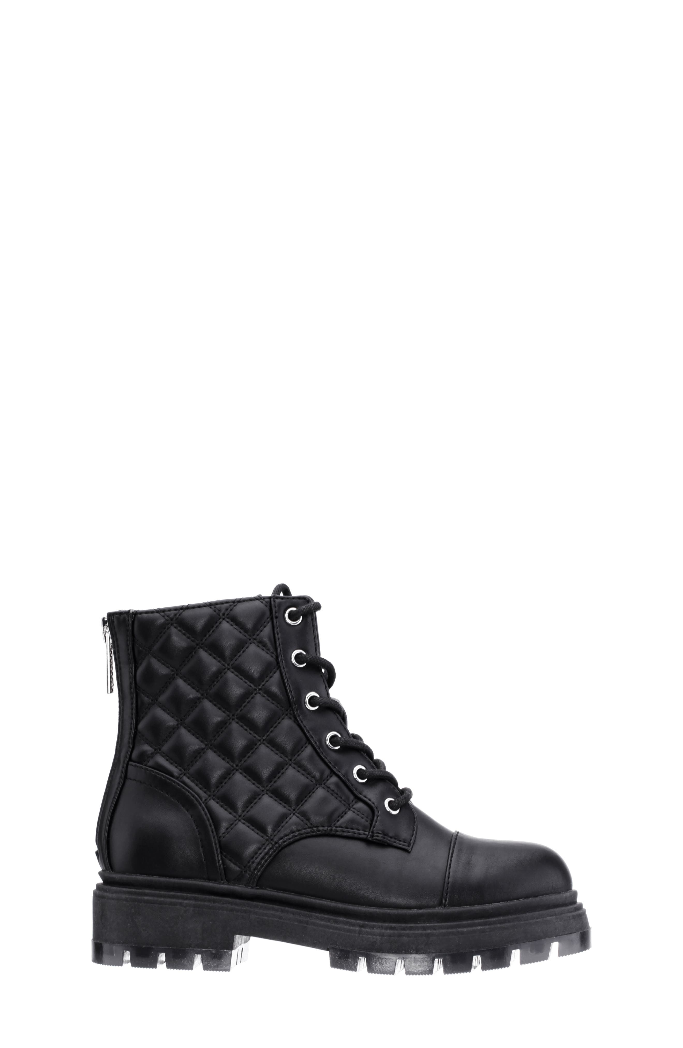 Nina Kids' Diana Combat Boot, Alternate, color, Black Smooth