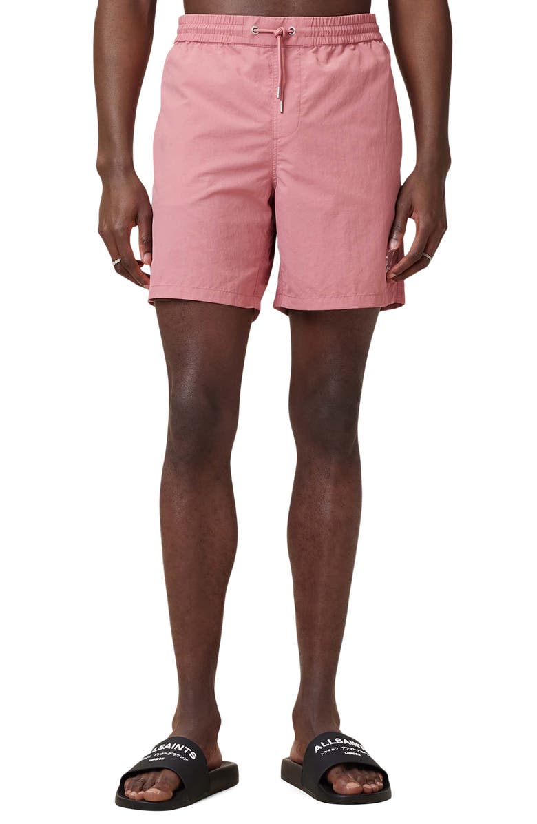 AllSaints Tierra Swim Trunks, Main, color, Amara Pink