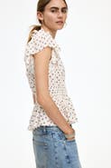 H&M Flutter-sleeved Peplum Blouse