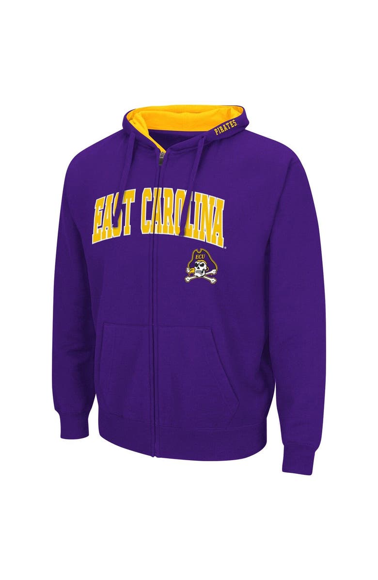 COLOSSEUM Men's Colosseum Purple ECU Pirates Arch & Logo 3.0 Full-Zip Hoodie, Alternate, color, Purple