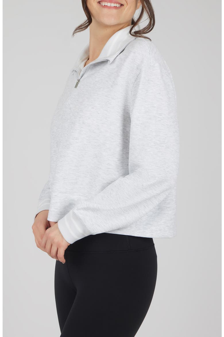 Georgetown Scuba Knit Half-Zip Pullover, Alternate, color, HTR.LT.GREY
