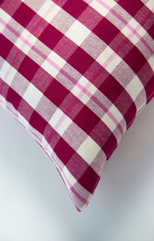 Archive New York Handwoven Abigail Cranberry Cotton Throw Pillow In Pink