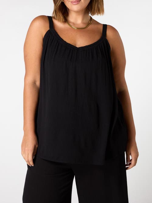 Live Unlimited Crinkle Gathered Cami In Black