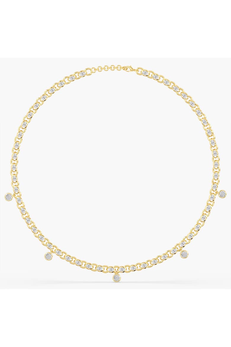Marquise Bezel Chain Lab Diamond Necklace in 14K, Alternate, color, Yellow Gold