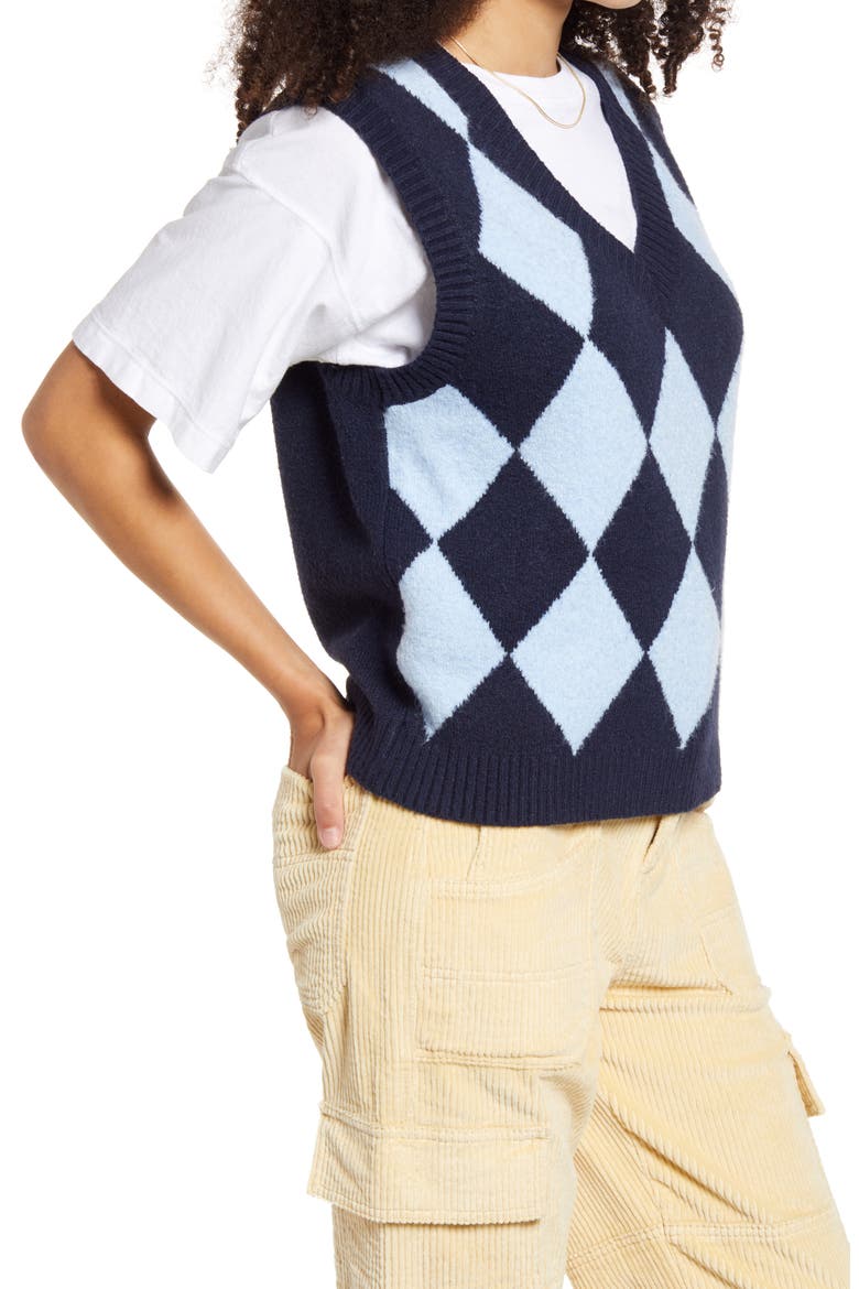 Disco Sweater Vest, Alternate, color, BLUE-NAVY DIAMOND
