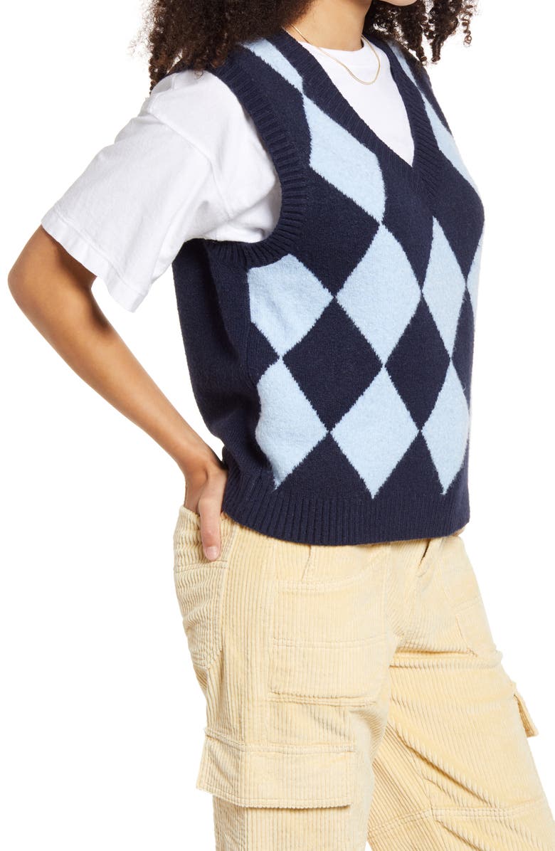 BP. Disco Sweater Vest, Alternate, color, Blue-Navy Diamond