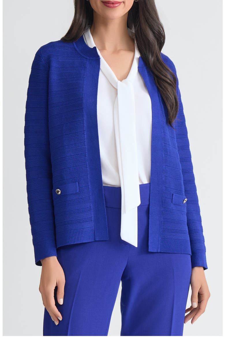 Kissing Front Ottoman Stitch Cardigan, Main, color, ROYAL SIGNATURE