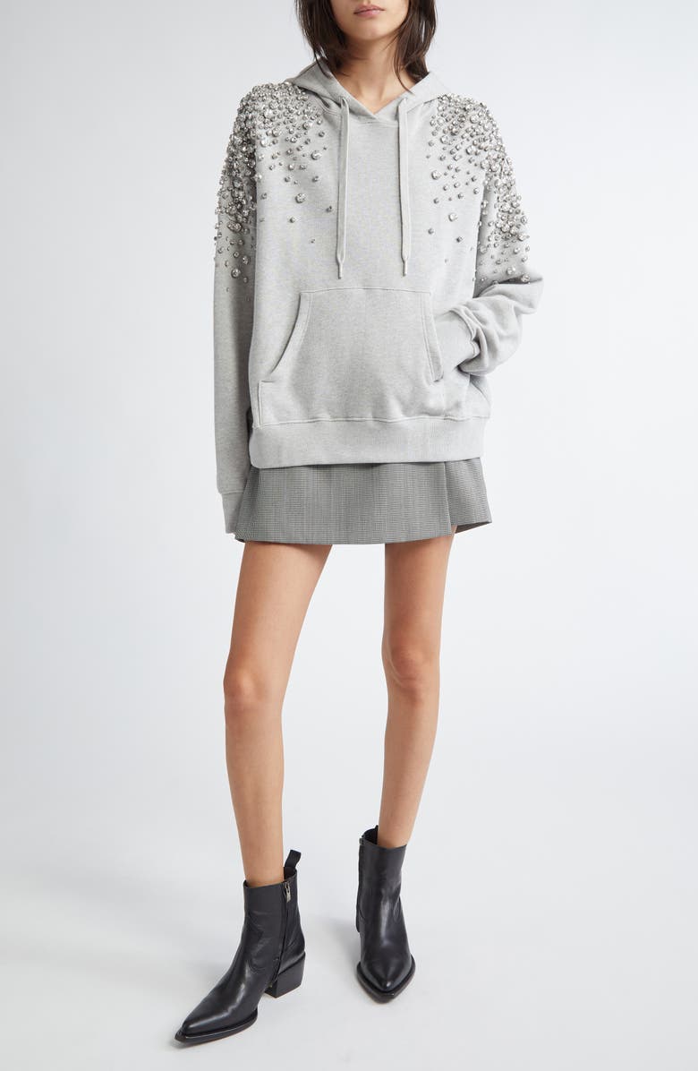 Golden Goose Journey Collection Crystal Embellished Cotton French Terry Hoodie, Alternate, color, 