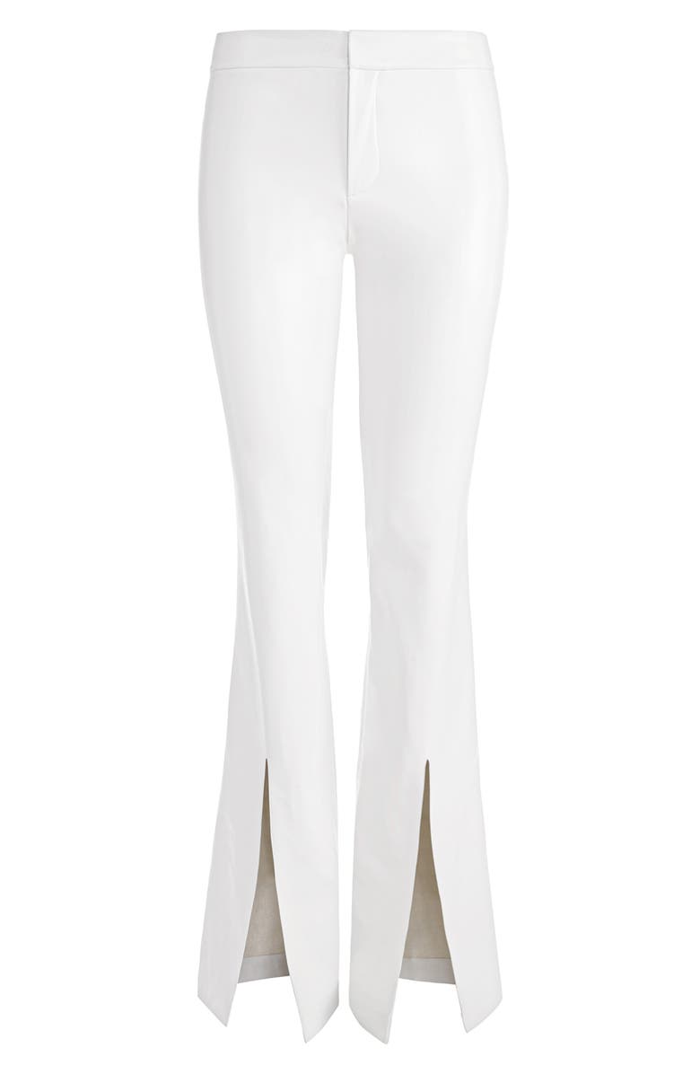 Alice + Olivia Walker Front Slit Faux Leather Pants, Alternate, color,