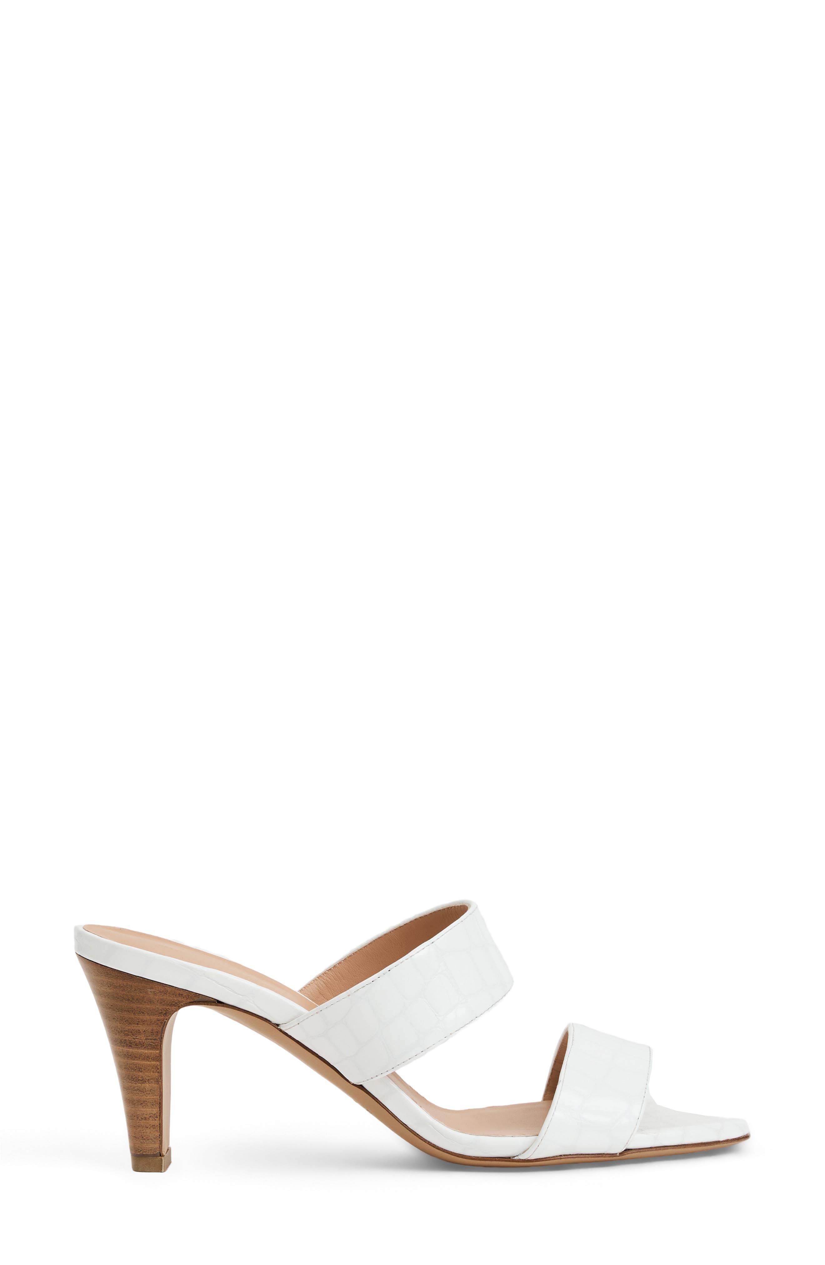 Vezza Embossed Slide Sandal, Alternate, color, BONE PATENT/ CROC