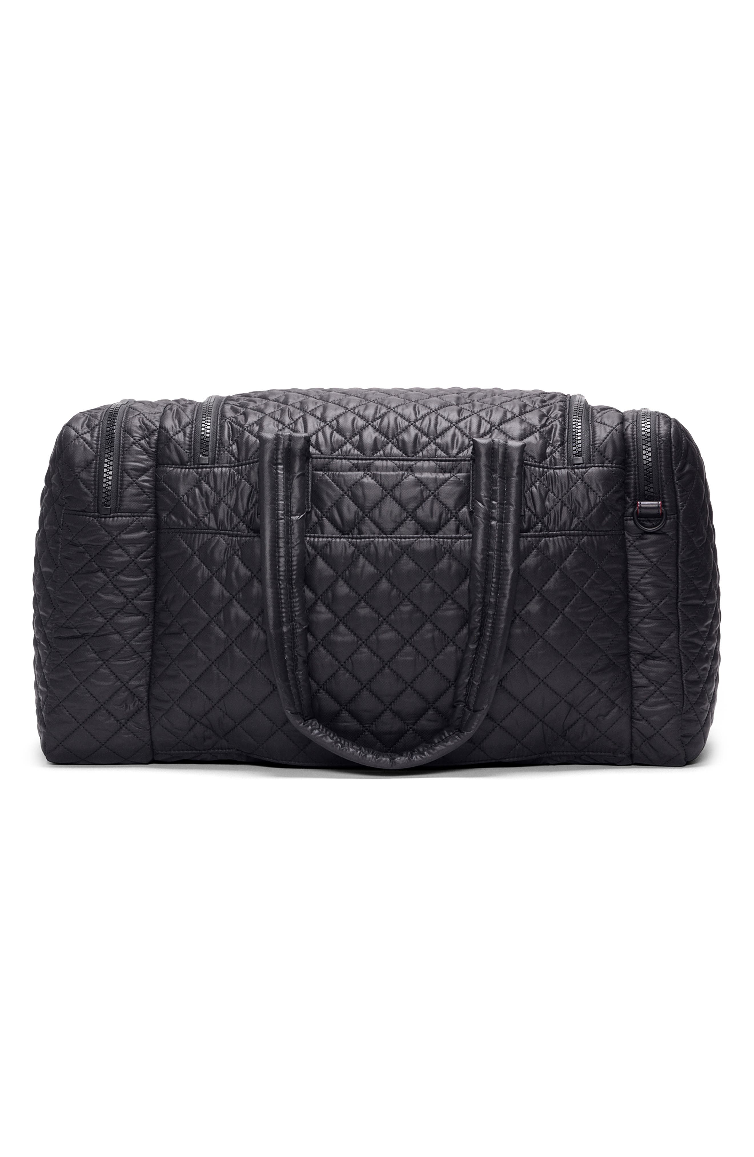 MZ Wallace Metro Team Quilted Nylon Duffle Bag, Alternate, color, Black