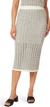 Scotch & Soda Scalloped Knit Pencil Sweater Skirt
