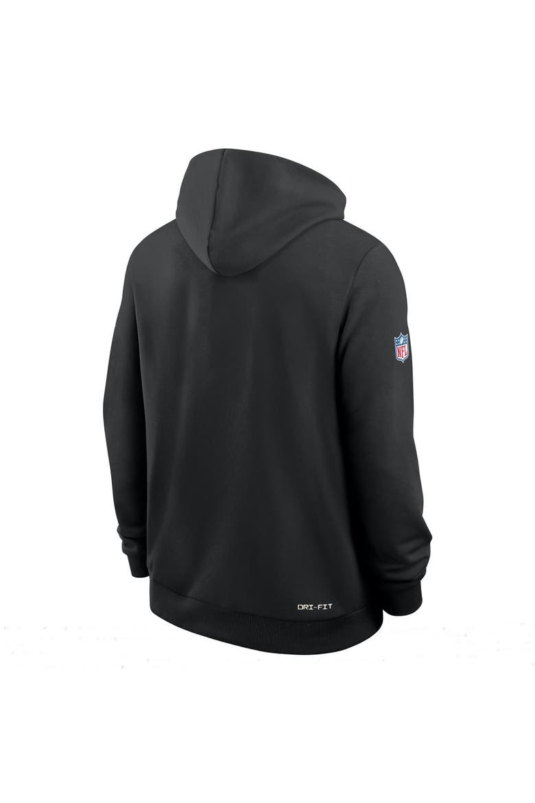 Men's Nike Black Las Vegas Raiders 2026 NFL Crucial Catch Sideline Standard Issue Dri-FIT Pullover Hoodie, Alternate, color, Black