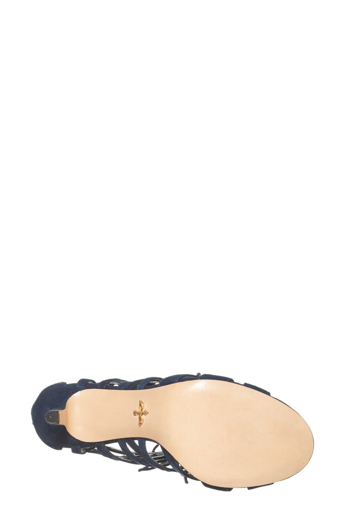 'Charlize' Lace-Up Sandal, Alternate, color, NAVY