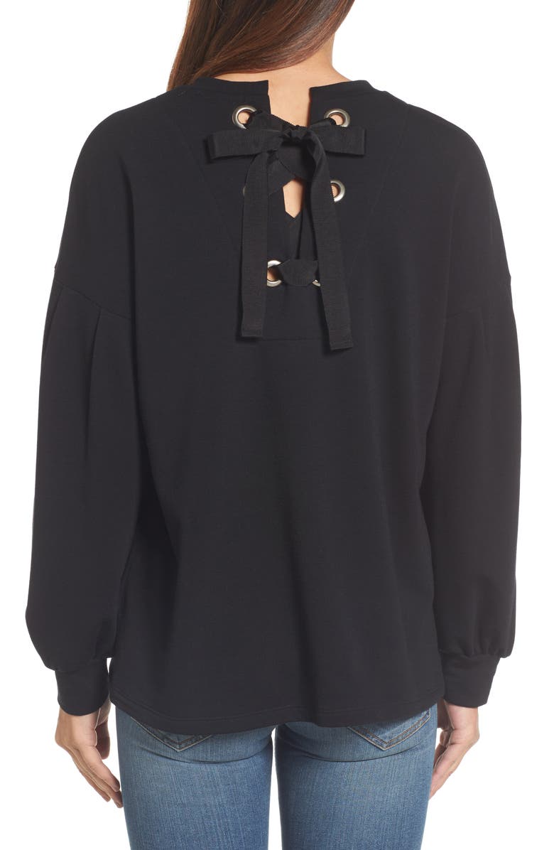 Pleione Tie Back Sweatshirt, Alternate, color, 