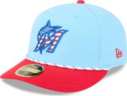 New Era Men's New Era Light Blue/Red Miami Marlins 2025 Fourth of July Low Profile 59FIFTY Fitted Hat