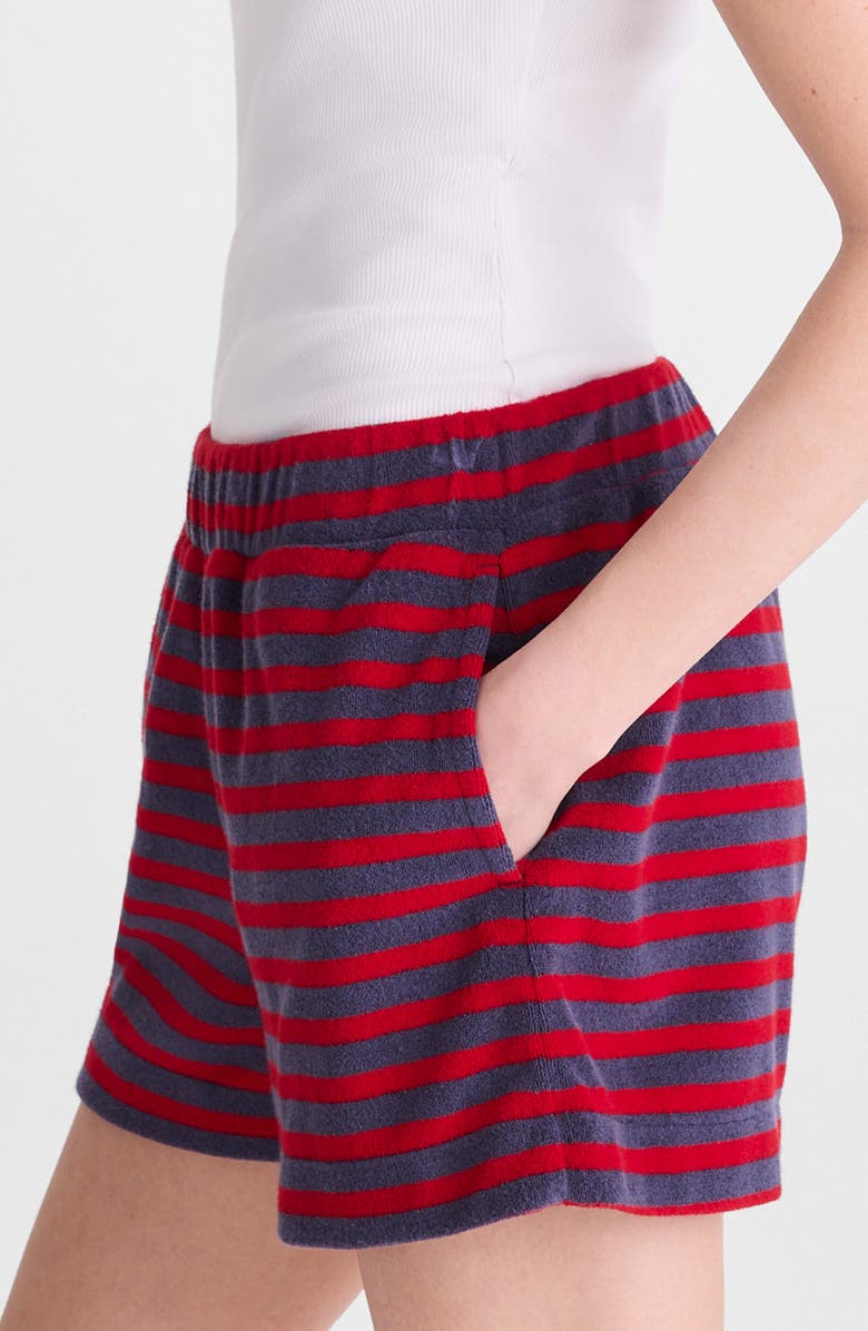 Madewell Terry Pull-On Shorts, Alternate, color, Red Navy