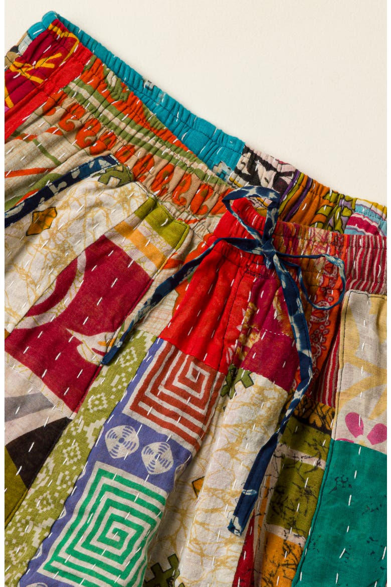 Repurposed Sari Kantha Pants, Alternate, color, Multi