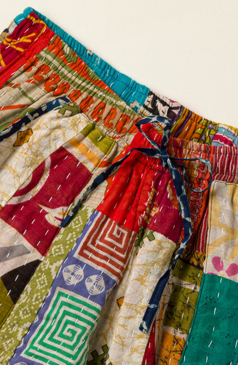 Uncommon Goods Repurposed Sari Kantha Pants, Alternate, color, Multi