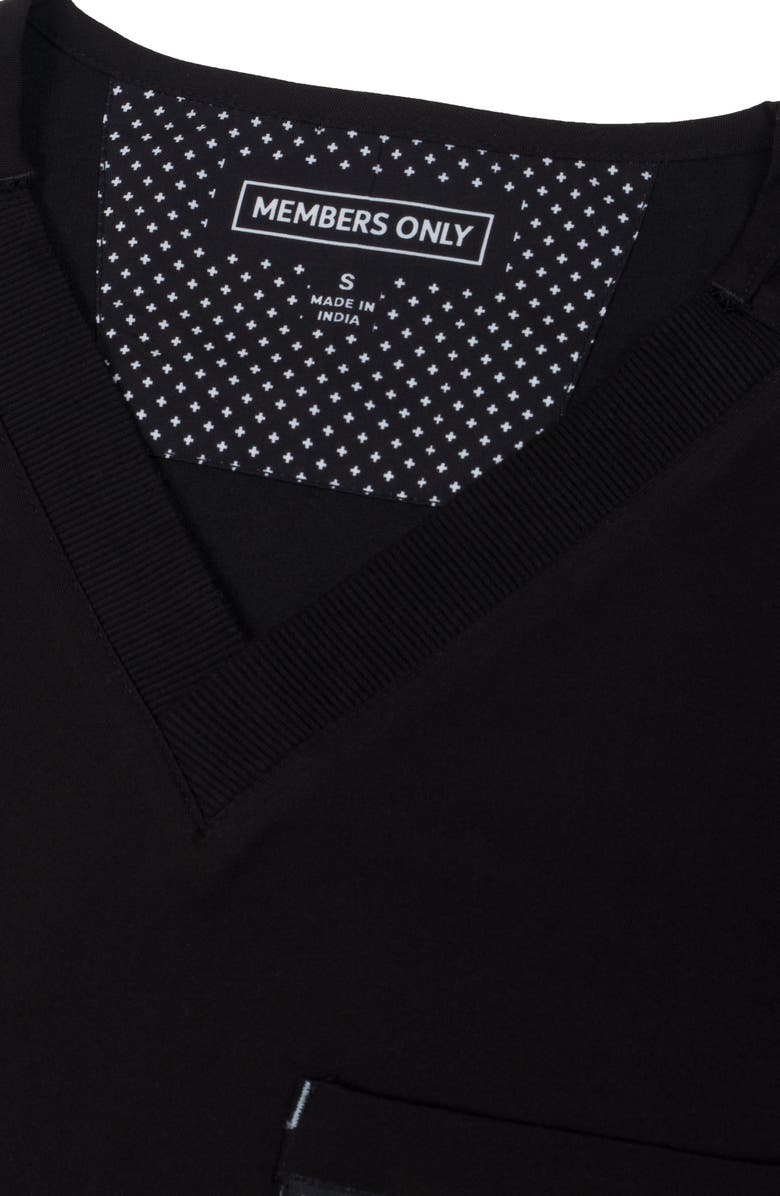 Members Only Manchester 3-Pocket Scrub Top, Alternate, color, Black