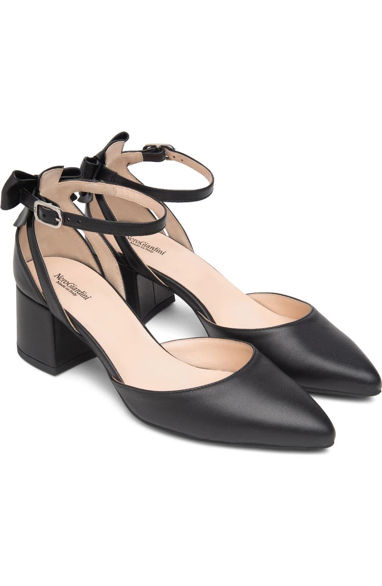 NeroGiardini Ankle Strap Pump, Main, color, Black