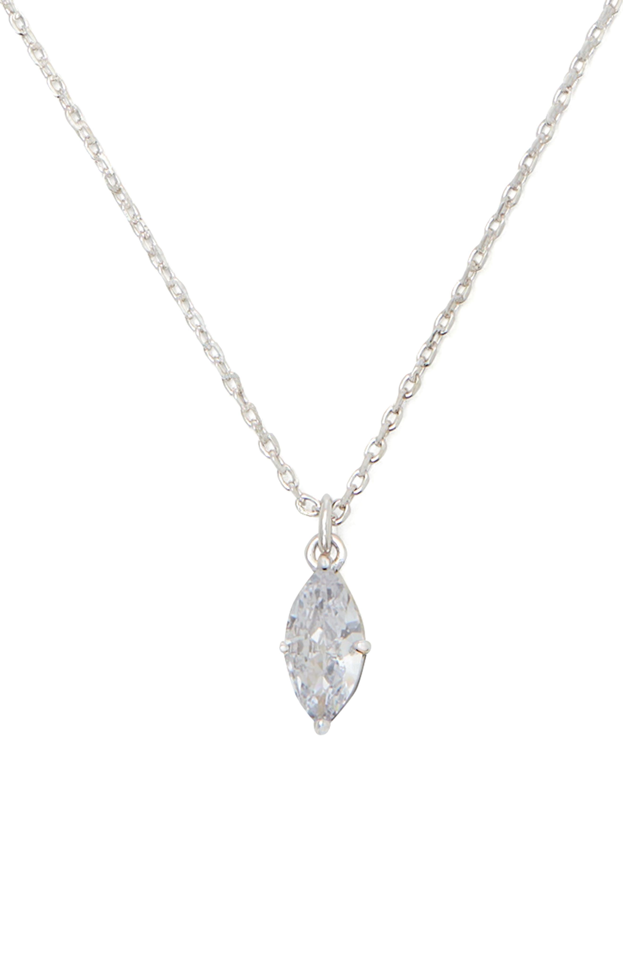 Kate Spade New York signature solitaire cubic zirconia pendant necklace