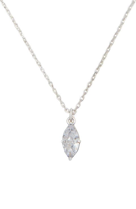 signature solitaire cubic zirconia pendant necklace