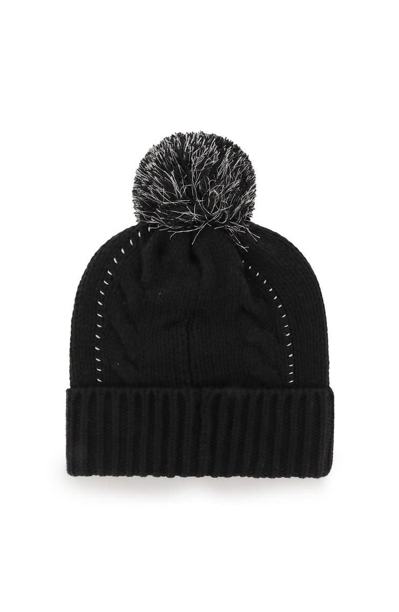 '47 Women's '47 Black Baltimore Ravens Bauble Cuffed Knit Hat with Pom, Alternate, color, 