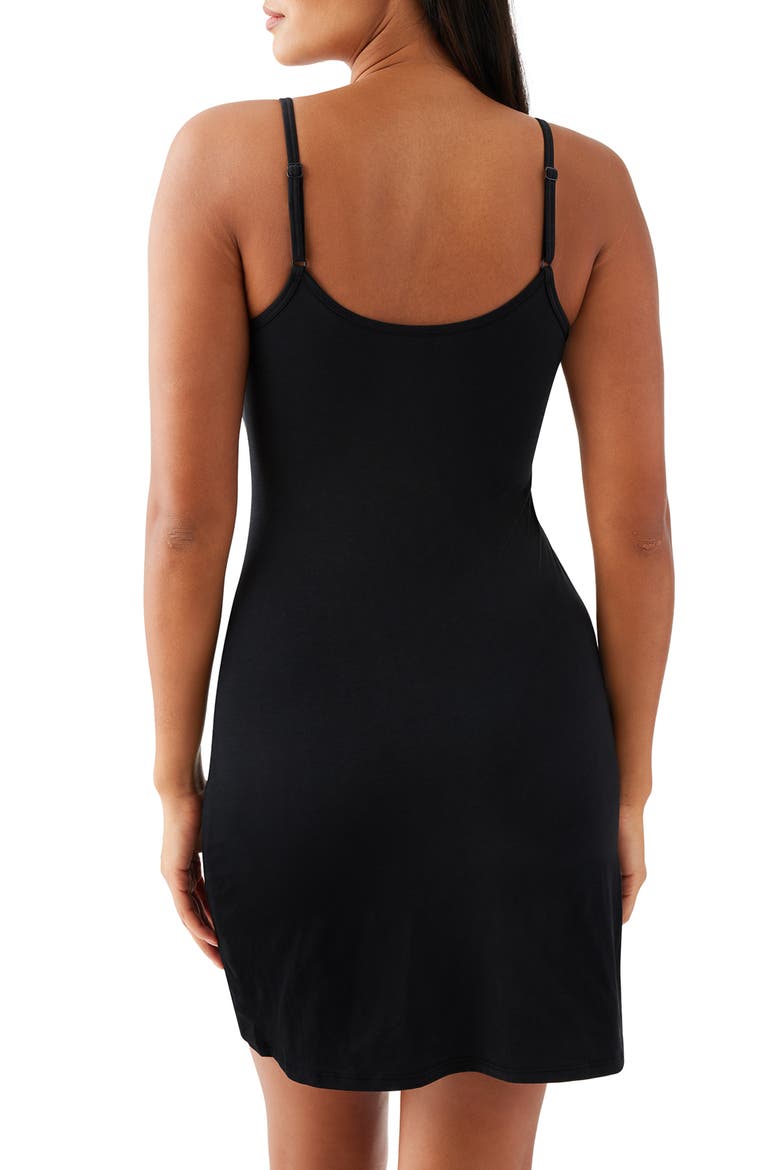 Understated Stretch Cotton Chemise, Alternate, color, BLACK