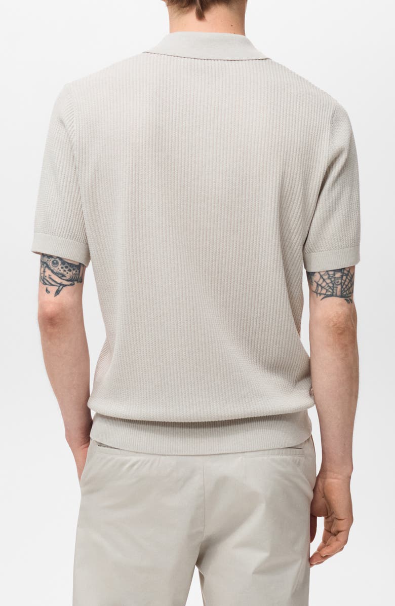 MANGO Ribbed Polo Sweater, Alternate, color, Ice Grey
