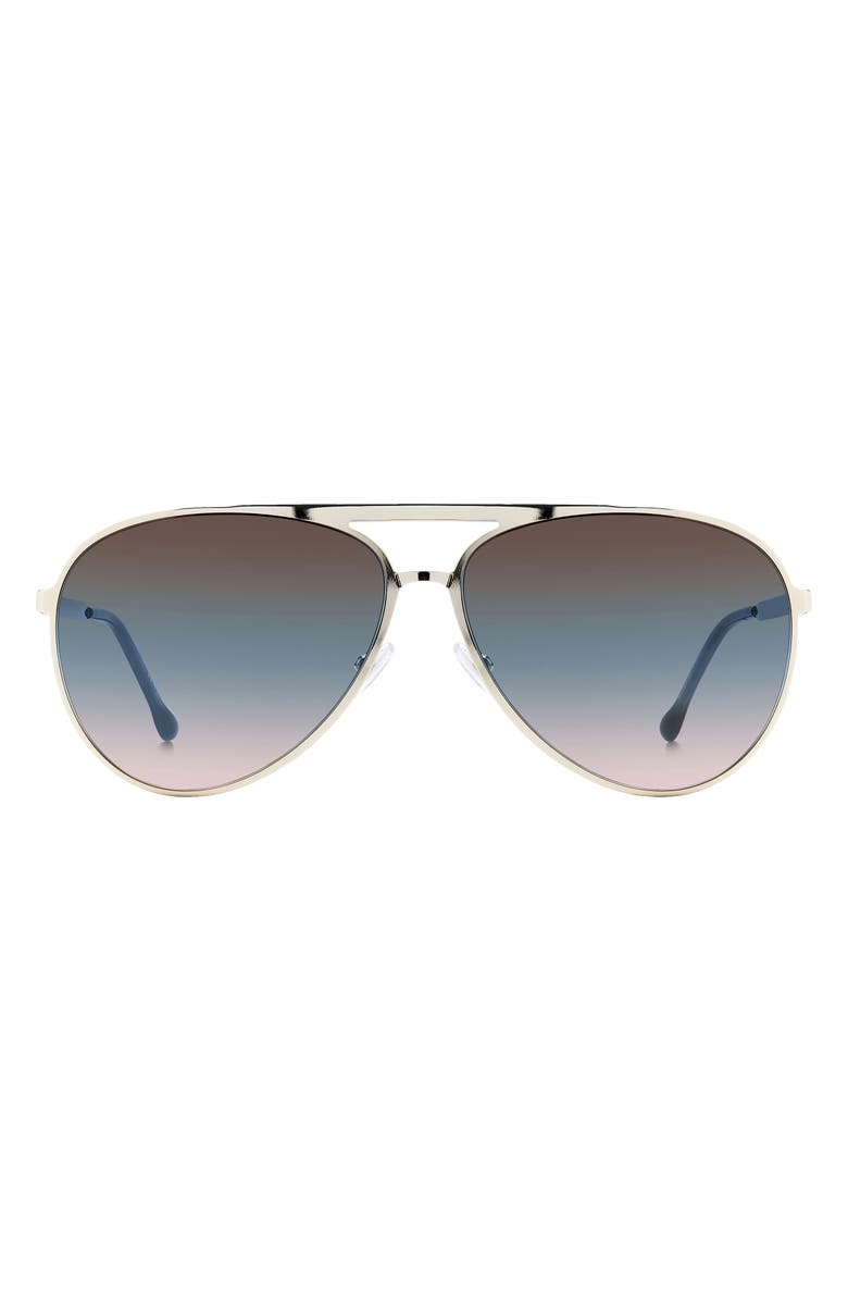 Isabel Marant 62mm Gradient Aviator Sunglasses, Main, color, Palladium Blue/ Brown Teal