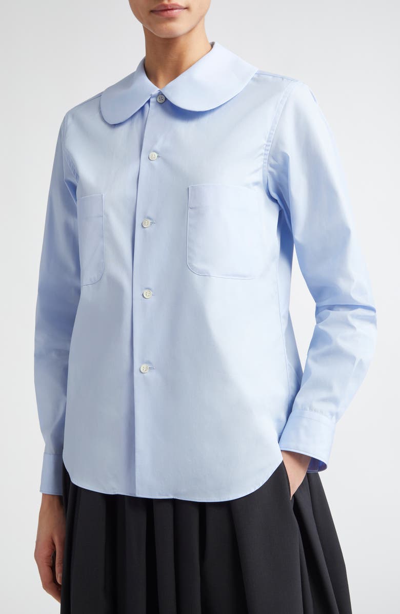 Comme des Garçons Girl Cotton Broadcloth Button-Up Shirt, Alternate, color, 