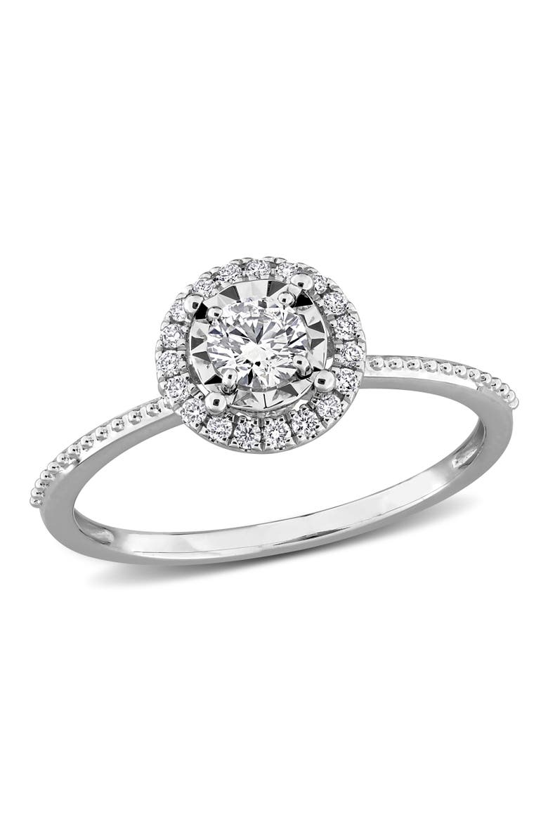 3/8 CTW Lab-Grown Diamond Halo Ring 14k, Main, color, White Gold