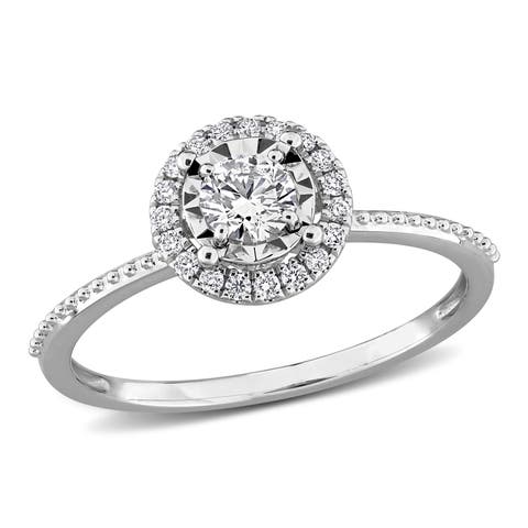 3/8 CTW Lab-Grown Diamond Halo Ring 14k