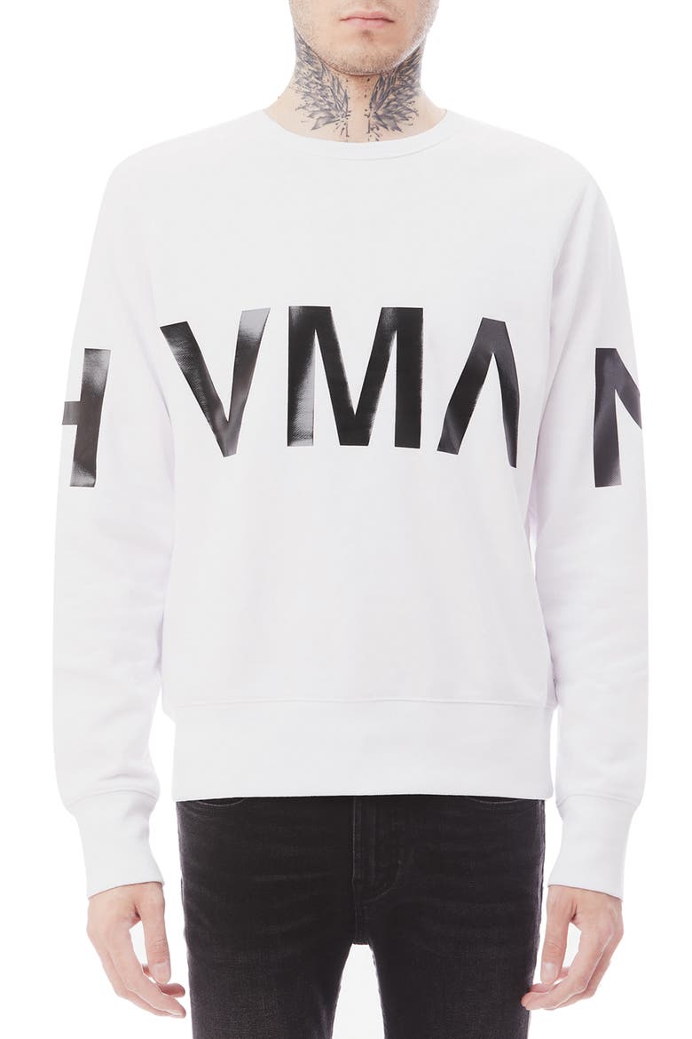 Regular Fit Logo Crewneck Sweatshirt, Main, color, WHITE