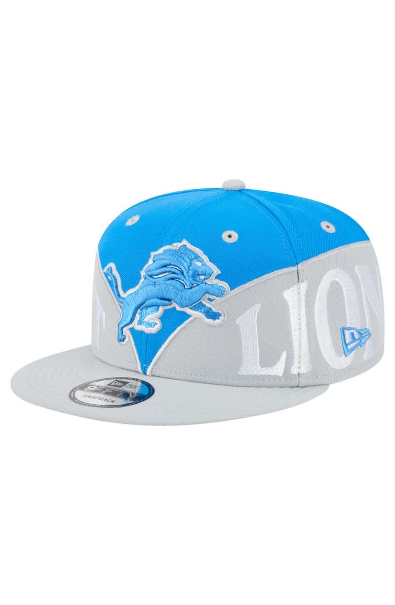 New Era Men's New Era Blue/Gray Detroit Lions Split 9FIFTY Snapback Hat, Alternate, color, Blue