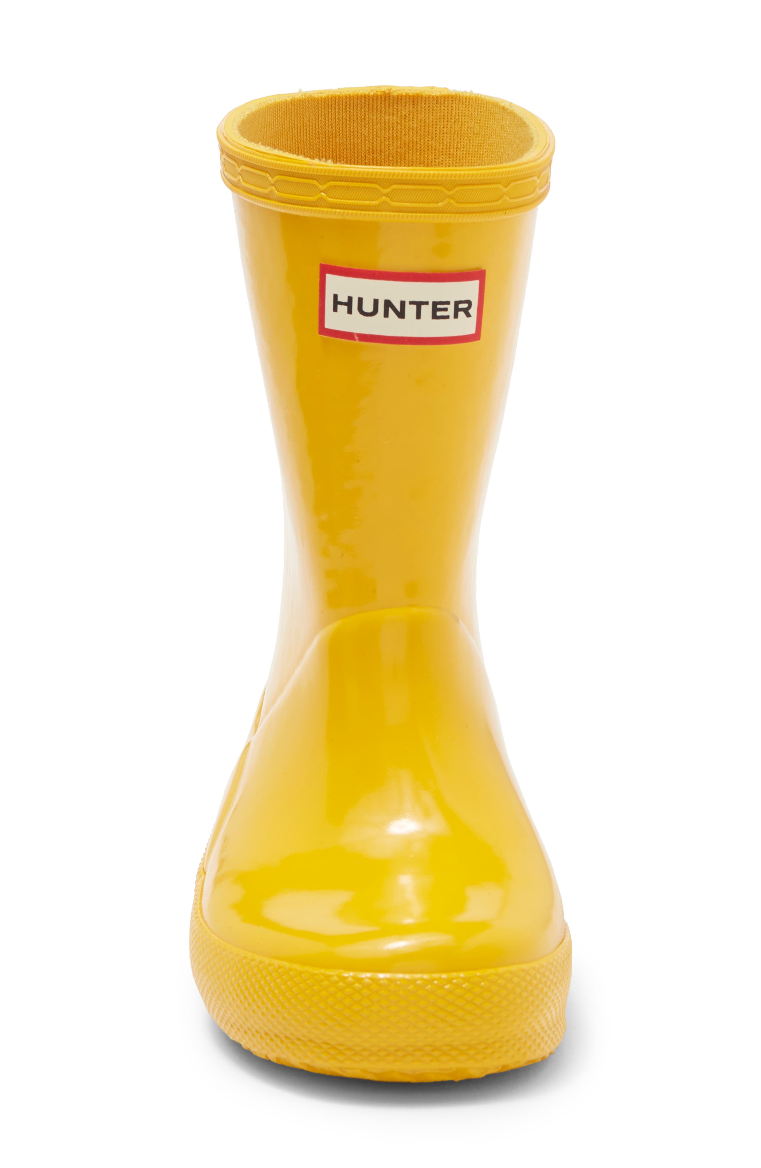 Hunter Kids' First Gloss Waterproof Rain Boot, Alternate, color, Yellow / Yellow