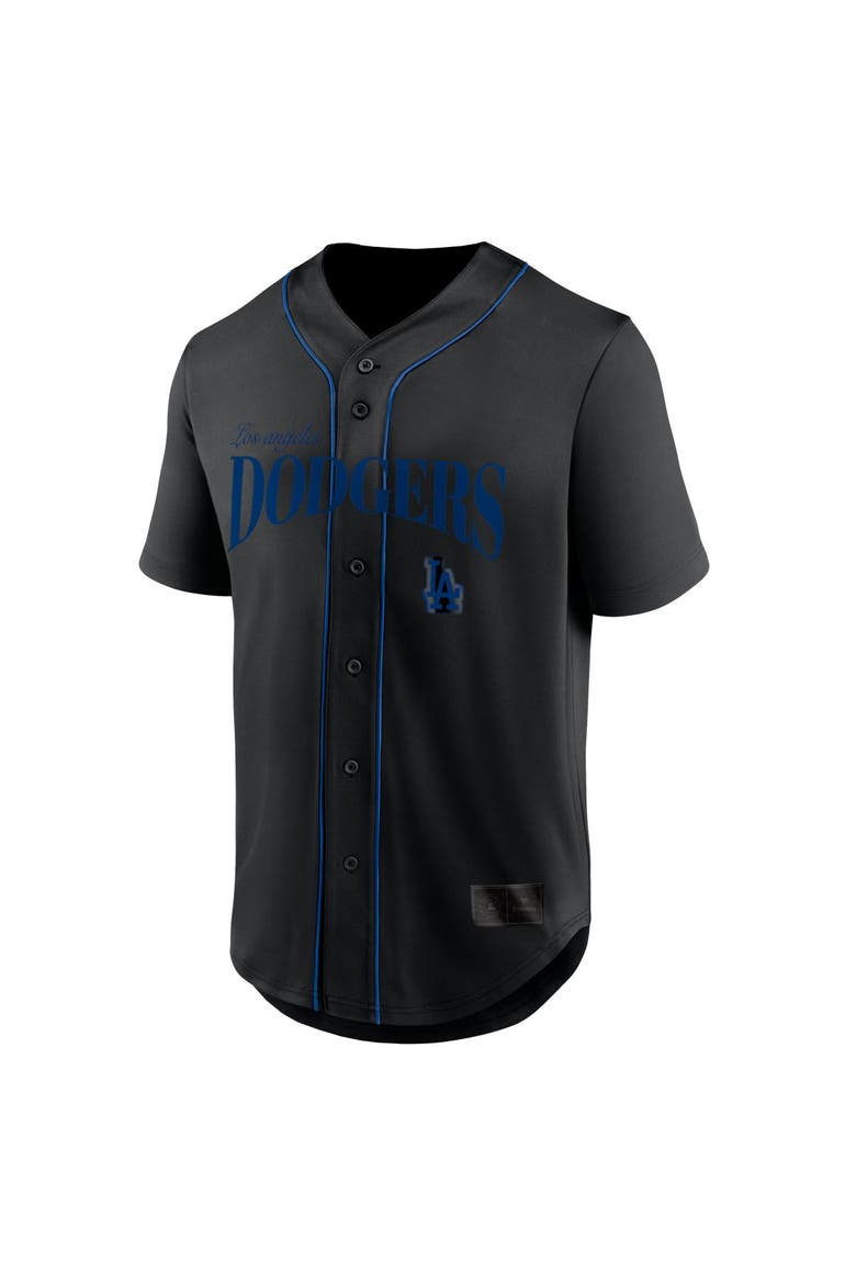 Men's Fanatics  Black Los Angeles Dodgers Franchise Button-Up Fashion Top, Alternate, color, Black