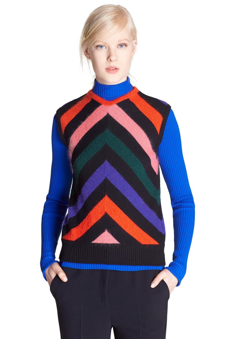 Chevron Sweater Vest, Main, color, MULTI