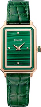 BALMAIN WATCHES Eirini Leather Strap Watch, 25mm x 33mm