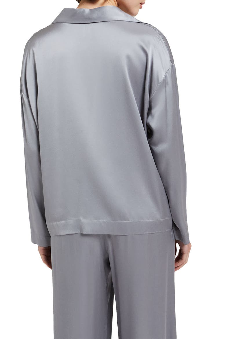 Viscose Blouse With Tie, Alternate, color, Grey