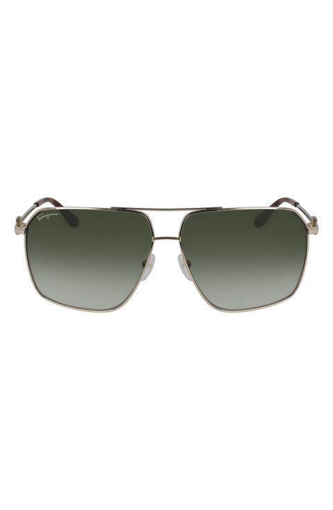 62mm Oversize Gradient Navigator Sunglasses