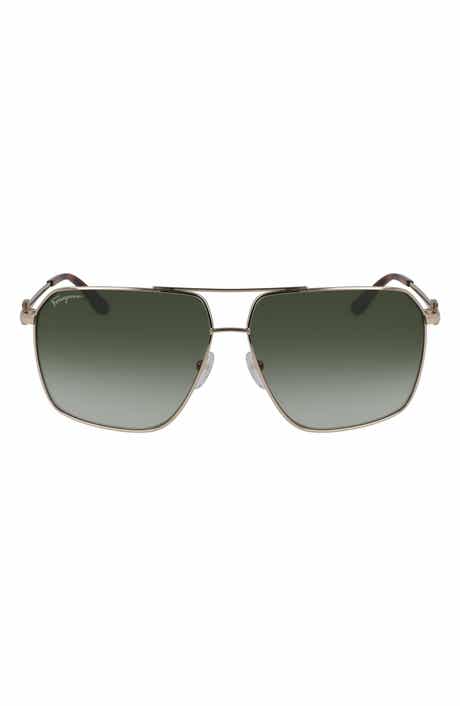 FERRAGAMO 62mm Oversize Gradient Navigator Sunglasses