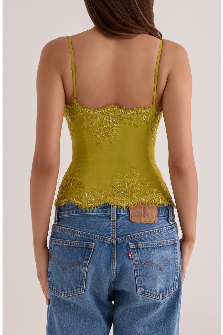 Soraya Lace and Bead Corset Top, Alternate, color, PEAR GREEN