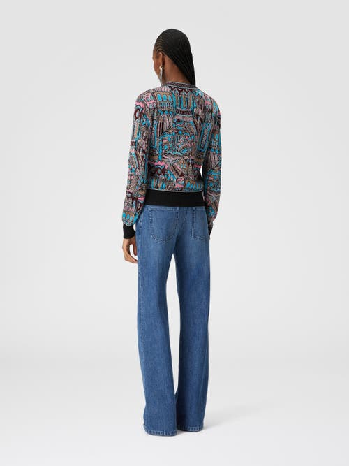 Shop Missoni Crewneck Pullover In Wool And Viscose With Venezia Motif In Multicoloured
