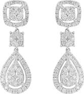 EFFY Sterling Silver Pavé Diamond Drop Earrings