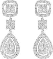 EFFY Sterling Silver Pavé Diamond Drop Earrings